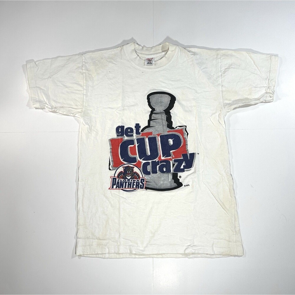 Vintage 90s Florida Panthers Stanley Cup Crazy T-Shirt NHL Hockey Men Size Large